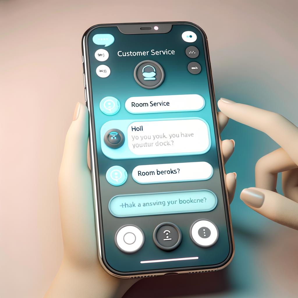 An image showing a chat interface on a phone representing the AIpowered customer service tools used in hotels
