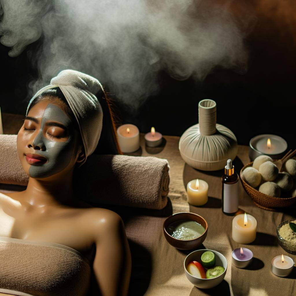 a woman having selfcare day at spa