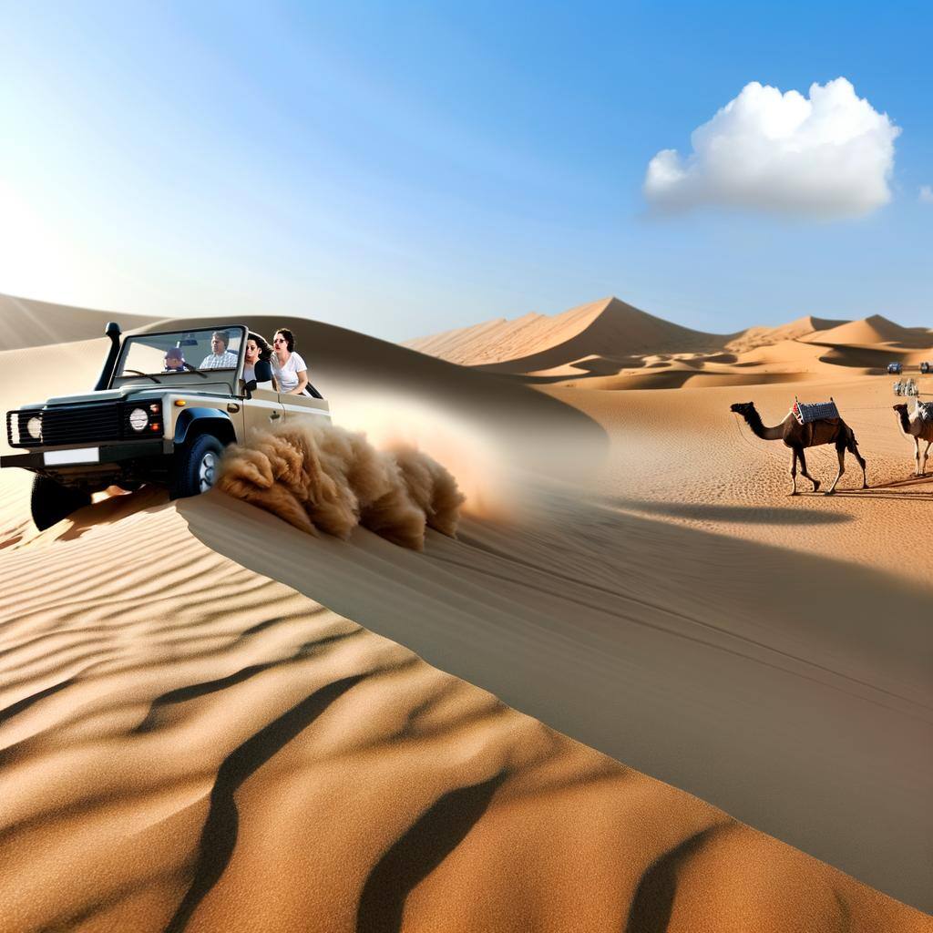 Solo Travel in desert safari in dubai realistic image