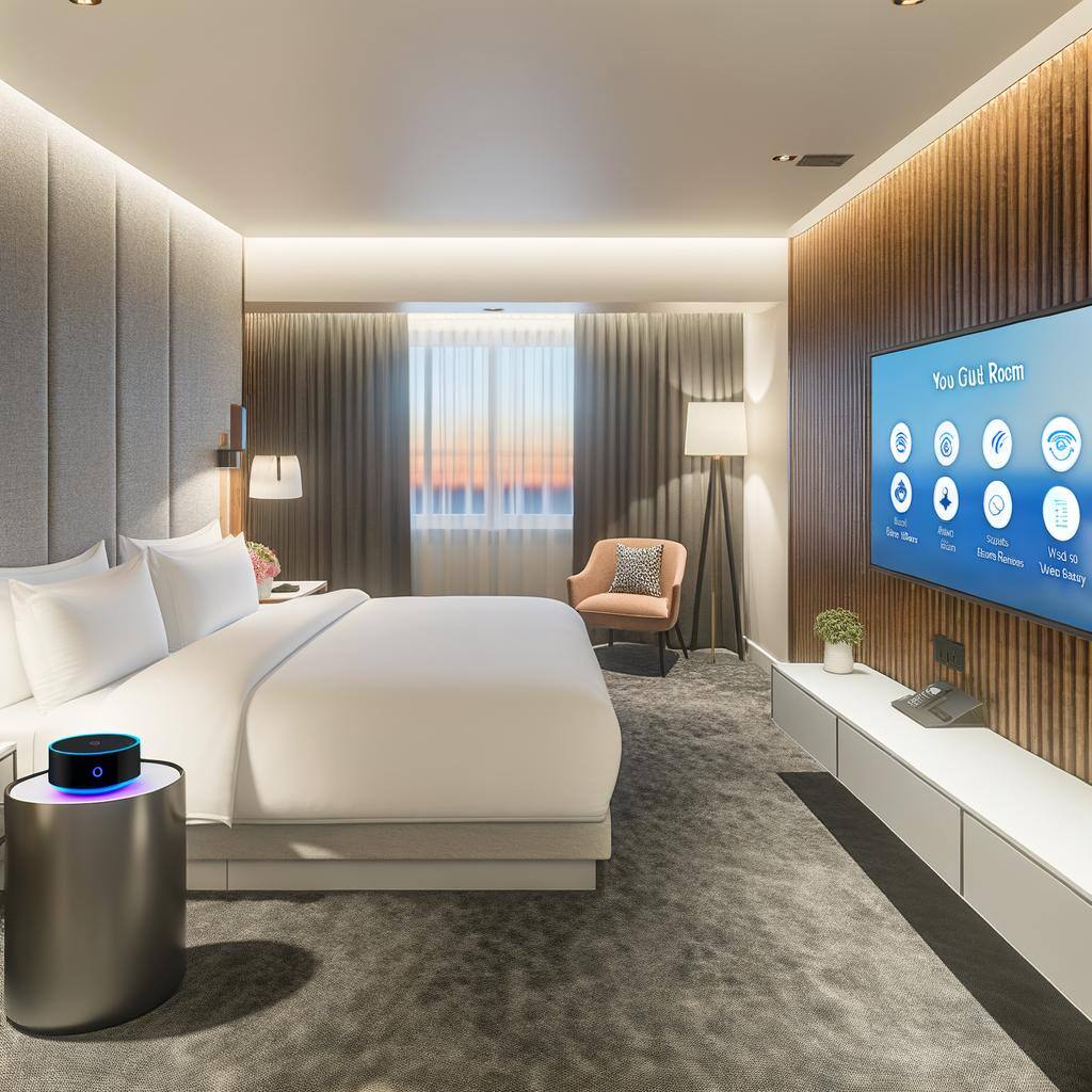 hotel room with smart room technology